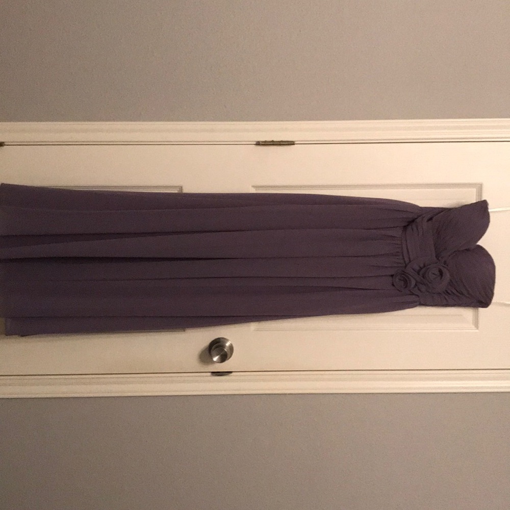 Plum long dress size 6 straps included chiffon